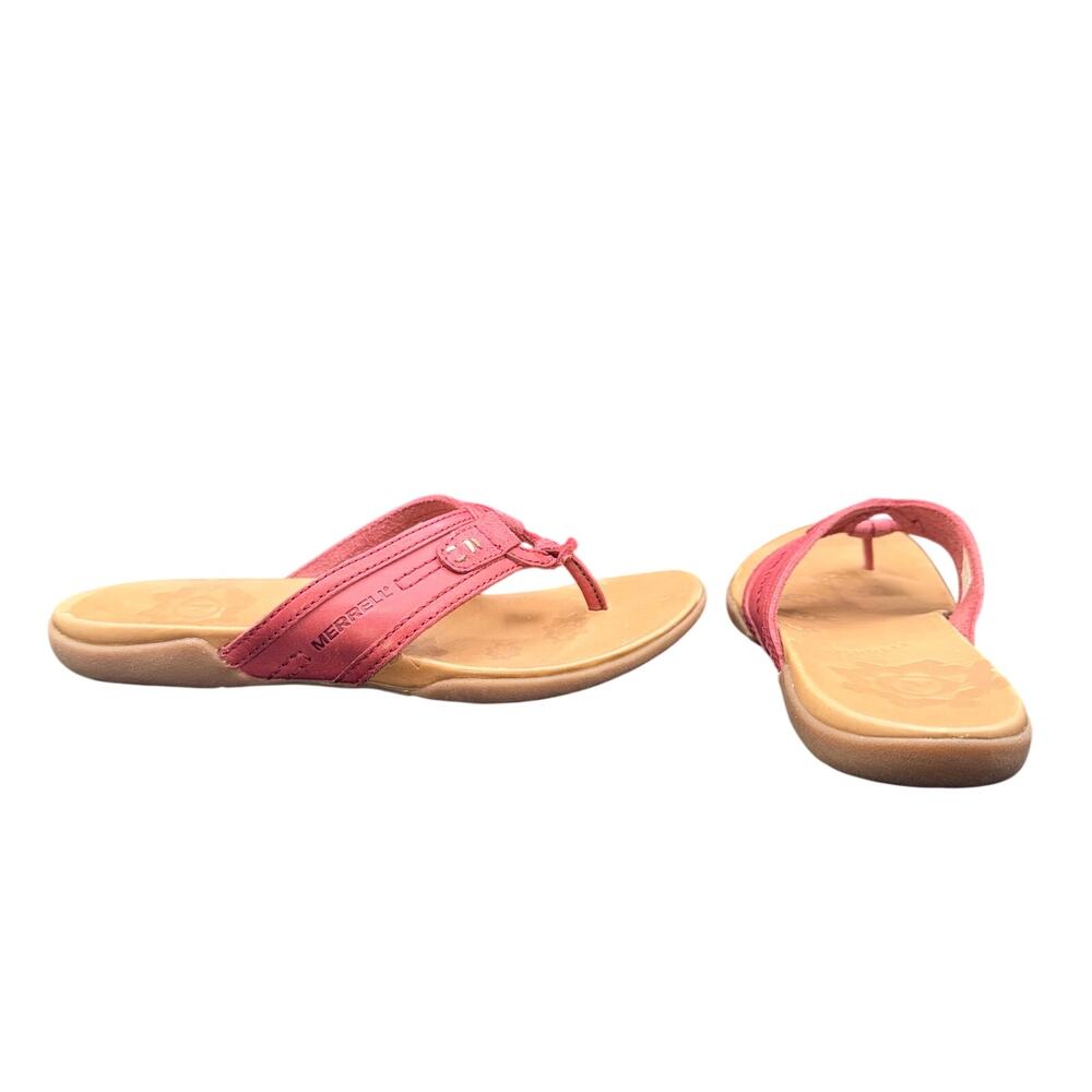 Merrell Port Performance Flip Flop Sandals Red Leather Women’s 8